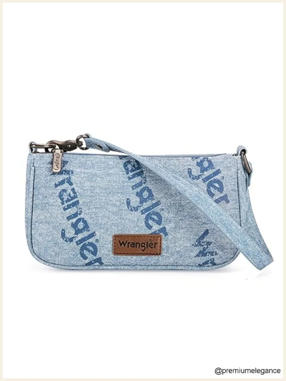 90s Retro Top-Handle Hobo Shoulder Bag with Denim Print, Faux Leather